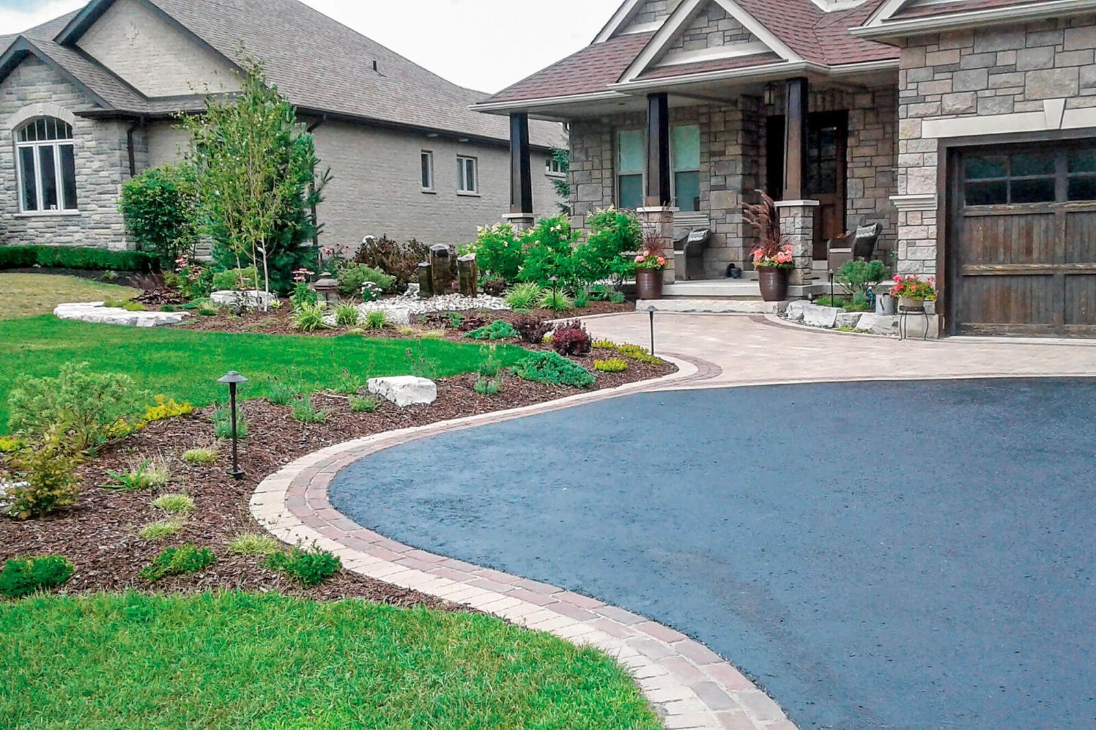 front yard landscape and driveway