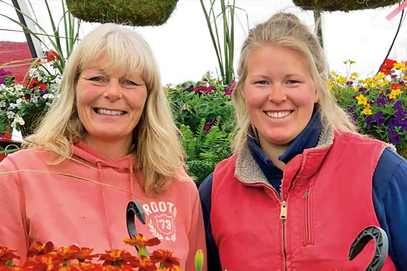two women smiling